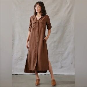 Bella Dahl Chocolate Brown Button Down Dress